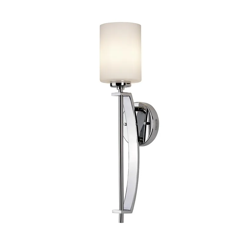 Applique LED da parete grande in acciaio e diffusore in vetro opalino a 1 luce - 3W - IP44 Novità