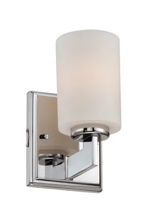 Applique LED da parete piccola in acciaio e diffusore in vetro opalino a 1 luce - 3W - IP44 Offerta