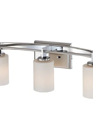 Applique LED da parete in acciaio con 3 diffusori cilindrici in vetro opalino - 3W - IP44 Compra Adesso