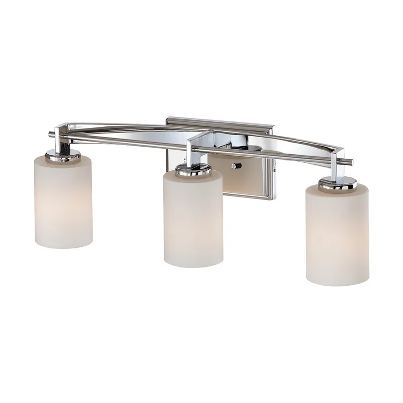 Applique LED da parete in acciaio con 3 diffusori cilindrici in vetro opalino - 3W - IP44 Compra Adesso