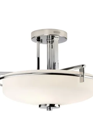 Quantità Limitata Plafoniera LED in acciaio con diffusore rotondo in vetro opalino a 3 luci - 3W - IP44