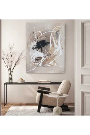 Quadro astratto moderno dipinto a mano su tela di cotone "Cream" 90x120 Solo Oggi