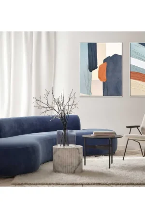 Quadro astratto con cornice dipinto a mano su tela di cotone "Fabrics 1" 80x100 Bestseller