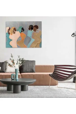 Nuovo Arrivo Quadro figurativo contemporaneo dipinto a mano su tela "Batik" 120x90