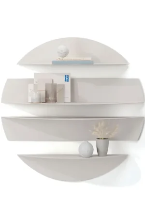 Prezzo Basso Set di 4 mensole da parete in metallo piegato dalle linee moderne