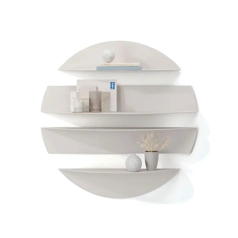 Prezzo Basso Set di 4 mensole da parete in metallo piegato dalle linee moderne