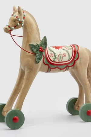 Offerta Del Giorno Decoro natalizio con cavallo grande poly con ruote