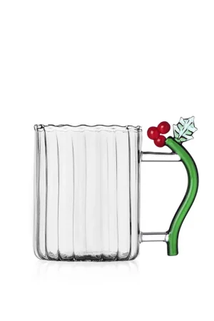 Mug in vetro con manico con bacche Nuovo Arrivo
