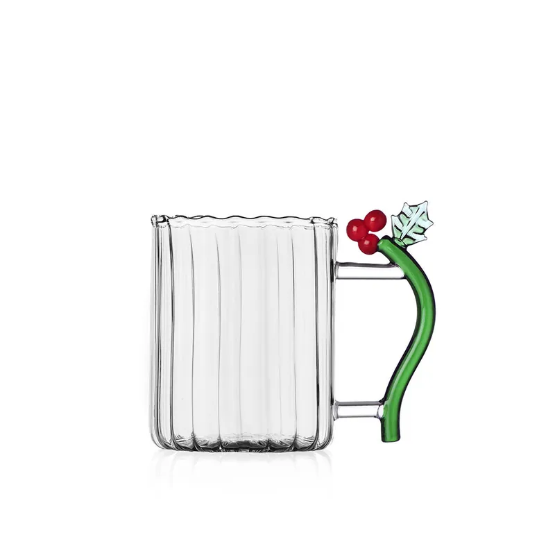 Mug in vetro con manico con bacche Nuovo Arrivo