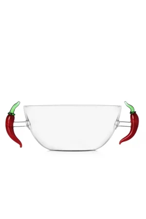 Occasione Coppetta in vetro con manici a forma di peperoncino