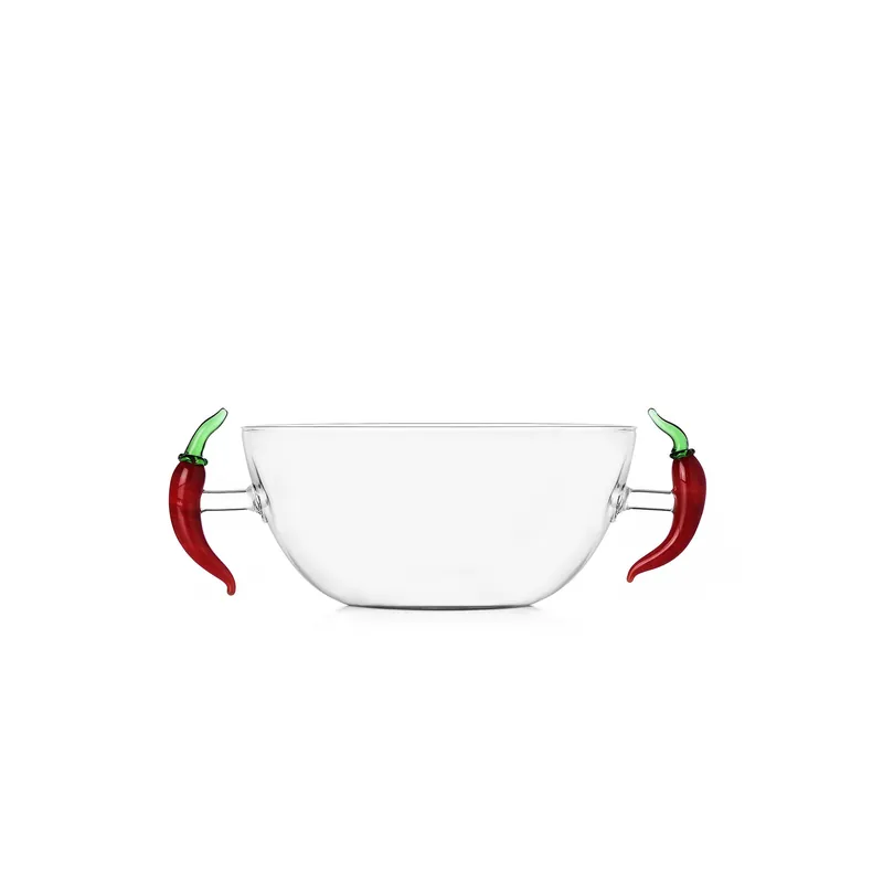 Occasione Coppetta in vetro con manici a forma di peperoncino