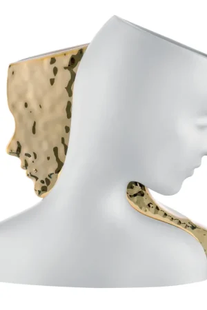 Vaso grande in marmorino dal design moderno con raffigurati due visi Ordina Subito