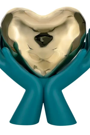 Affare Scultura moderna media con mani che stringono un cuore