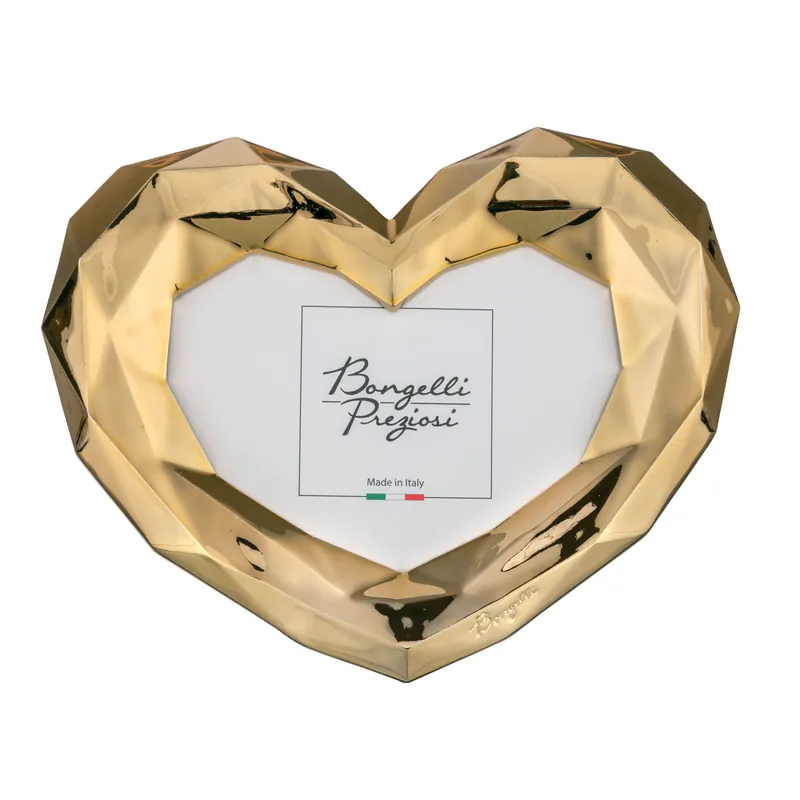 Portafoto grande con cornice in marmorino a forma di cuore - Foto 18x13 Offerta Lampo