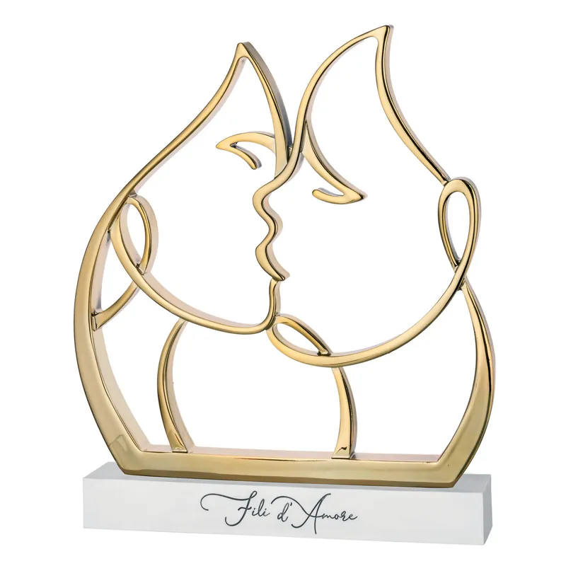 Offerta Speciale Scultura da tavolo piccola in marmorino con coppia che si bacia