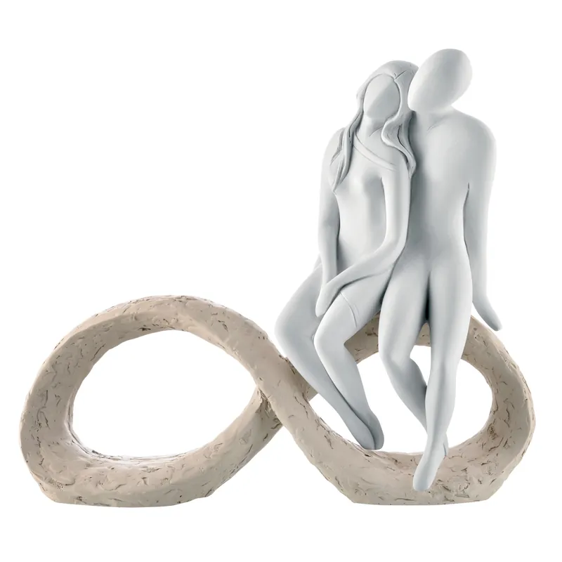 Scultura da tavolo piccola in marmorino dal design moderno infinito coppia Sconto
