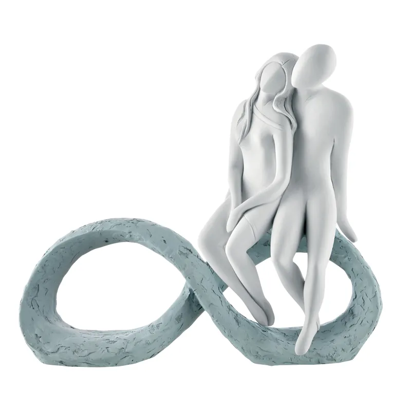 Scultura da tavolo piccola in marmorino dal design moderno infinito coppia Sconto