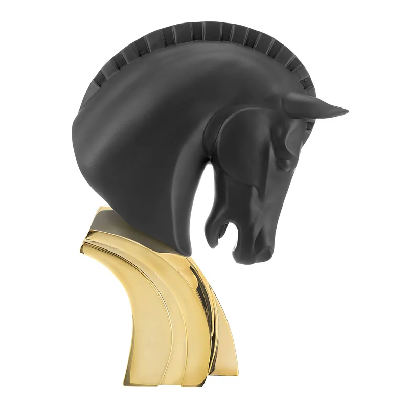 Scultura da tavolo Cavallo grande in marmorino dal design moderno ed elegante Quantità Limitata