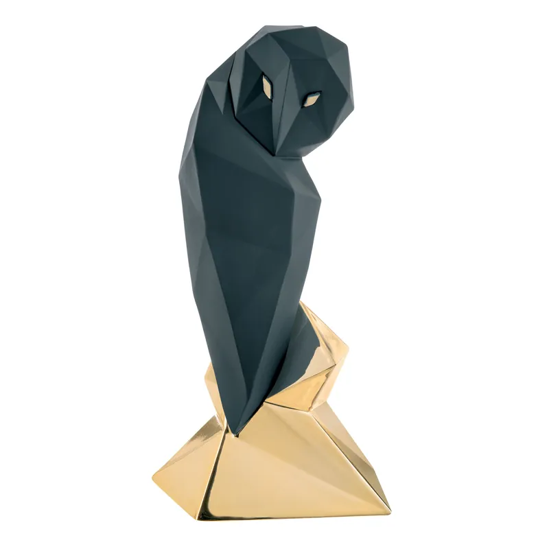 Occasione Scultura da tavolo Gufo piccola in marmorino dal design moderno ed elegante