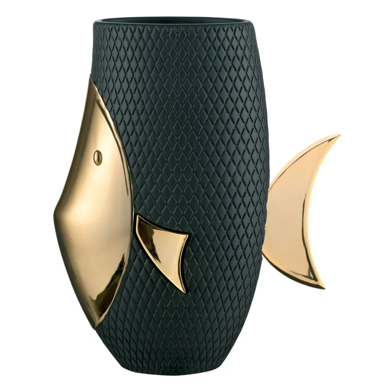 Prezzo Conveniente Vaso alto da interno in marmorino a forma di pesce dal design moderno