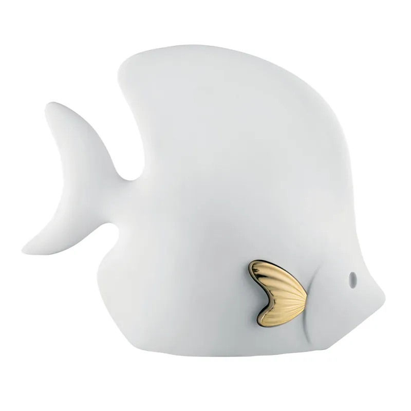 Scultura da tavolo grande in marmorino dal design moderno pesce Non Perdere