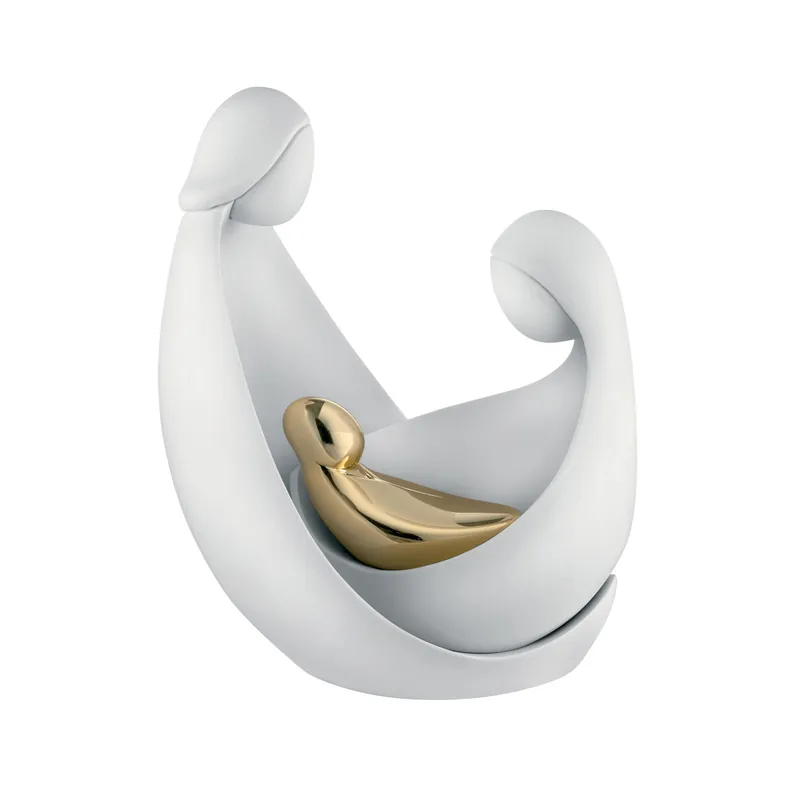 Scultura natalizia con abbraccio sacra famiglia piccola Offerta Limitata