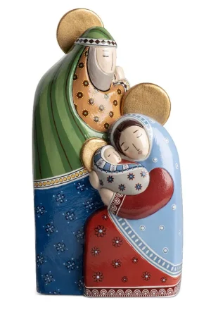 Spedito Oggi Presepe in ceramica decorata a mano la sacra famiglia grande