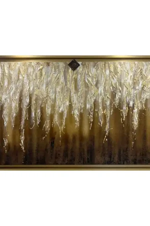 Prezzo Ridotto Quadro moderno astratto dipinto a mano su tela di cotone "Splendore" 130x70
