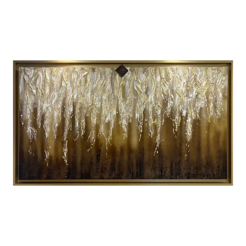 Prezzo Ridotto Quadro moderno astratto dipinto a mano su tela di cotone "Splendore" 130x70