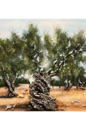 Occasione Imperdibile Quadro contemporaneo dipinto a mano su tela "Ulivi Secolari" 120x80