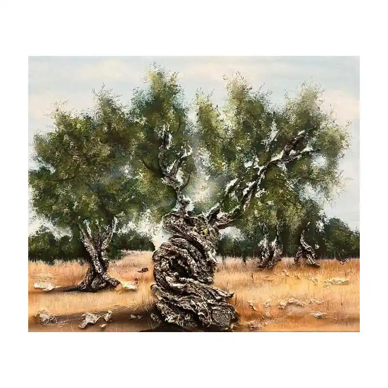Occasione Imperdibile Quadro contemporaneo dipinto a mano su tela "Ulivi Secolari" 120x80