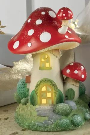 Decorazione natalizia casa di natale a forma di fungo con LED Acquista Ora