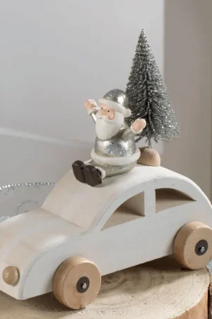 Decorazione per la tavola con macchina e babbo natale Ultima Occasione
