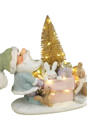 Subito Disponibile Decorazione natalizia Santa Claus in resina con LED