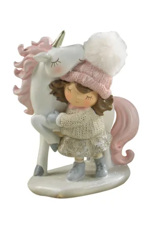 Consegna Rapida Decorazione natalizia Bambina con Unicorno