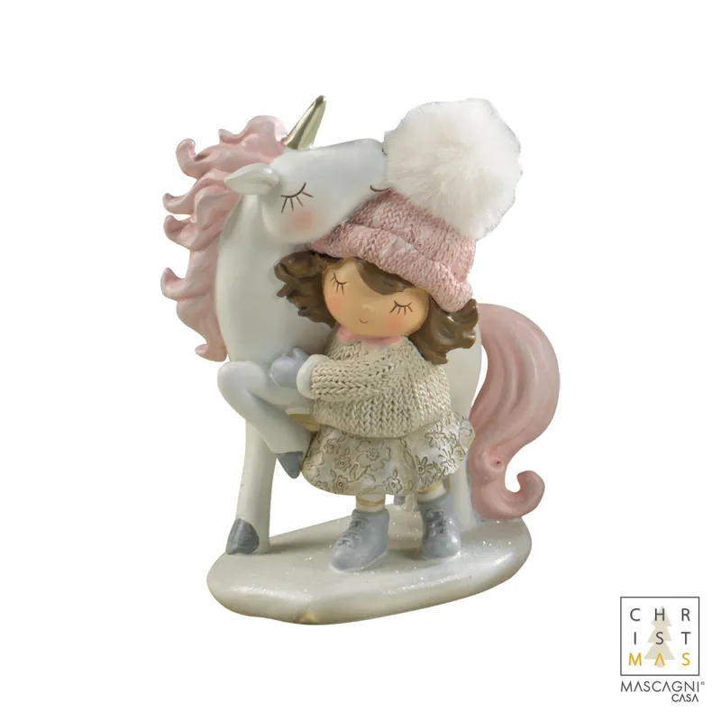 Consegna Rapida Decorazione natalizia Bambina con Unicorno