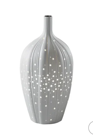 Lampada da tavolo a dorma di vaso in porcellana dal design elegante - 60W Saldi