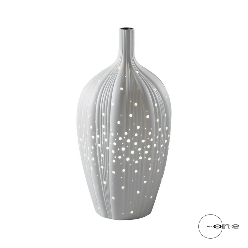 Lampada da tavolo a dorma di vaso in porcellana dal design elegante - 60W Saldi