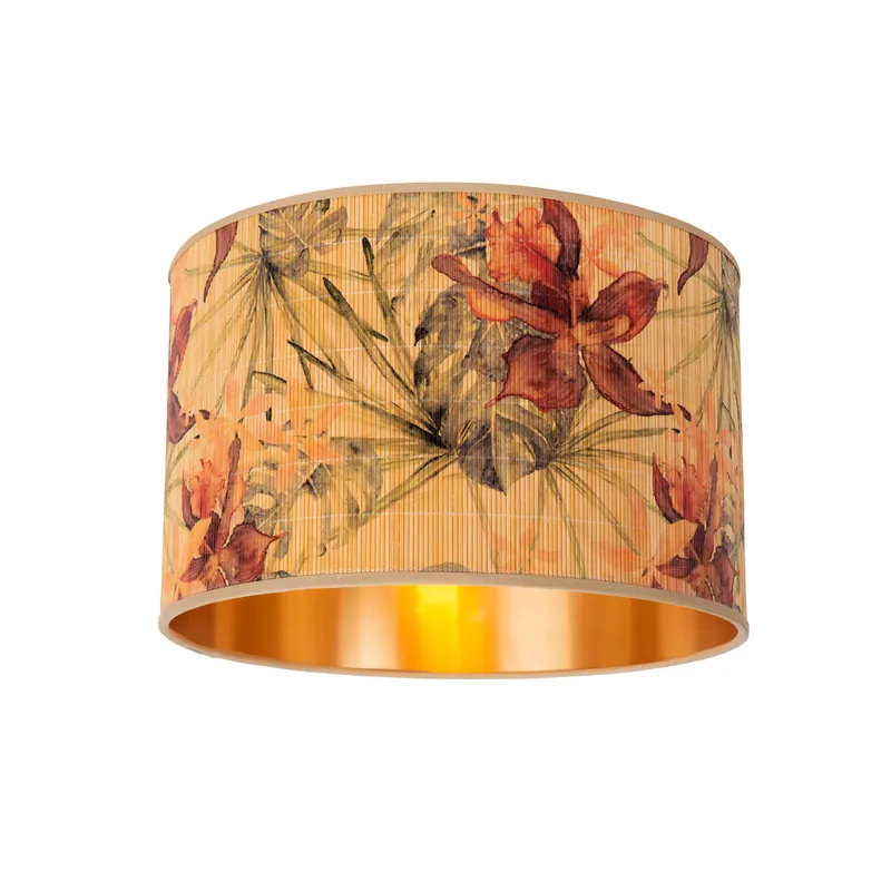 Lampada da soffitto dal design moderno struttura in metallo e paralume in bambù - 60W - IP20 Spedito Oggi