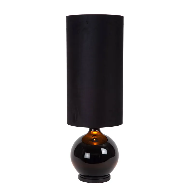 Compra Adesso Lampada da tavolo in vetro dal design moderno con diffusore alto in tessuto - 60W - IP20
