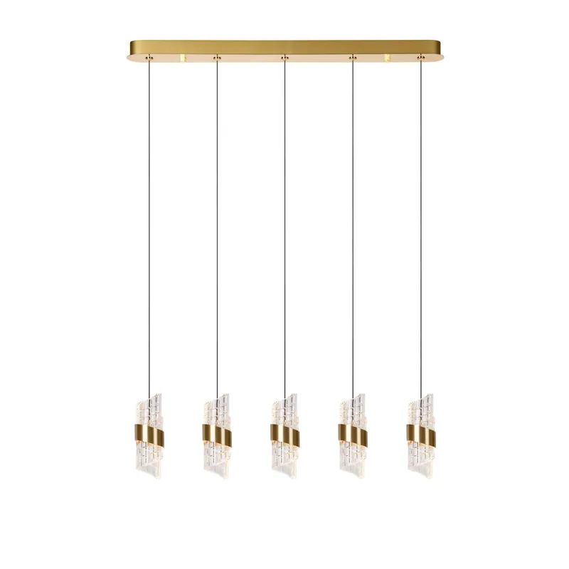 A Buon Prezzo Lampada a sospensione moderna a LED con cinque diffusori lineari in acrilico - 8W - Lumen 620 - 2700k Luce Calda - IP20