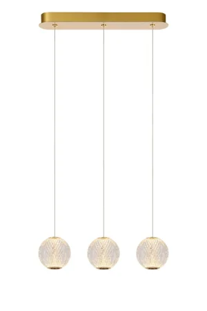 Acquista Ora Lampada a sospensione moderna con 3 diffusori LED dimmerabili lineari in vetro - 5W - Lumen 283 - 2700k Luce Calda - IP20