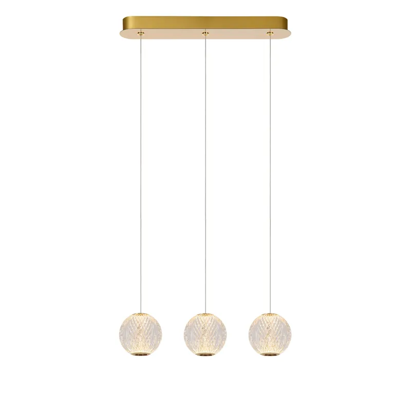 Acquista Ora Lampada a sospensione moderna con 3 diffusori LED dimmerabili lineari in vetro - 5W - Lumen 283 - 2700k Luce Calda - IP20