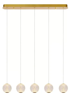 A Buon Prezzo Lampada a sospensione moderna con 5 diffusori LED dimmerabili lineari in vetro - 5W - Lumen 290 - 2700k Luce Calda - IP20
