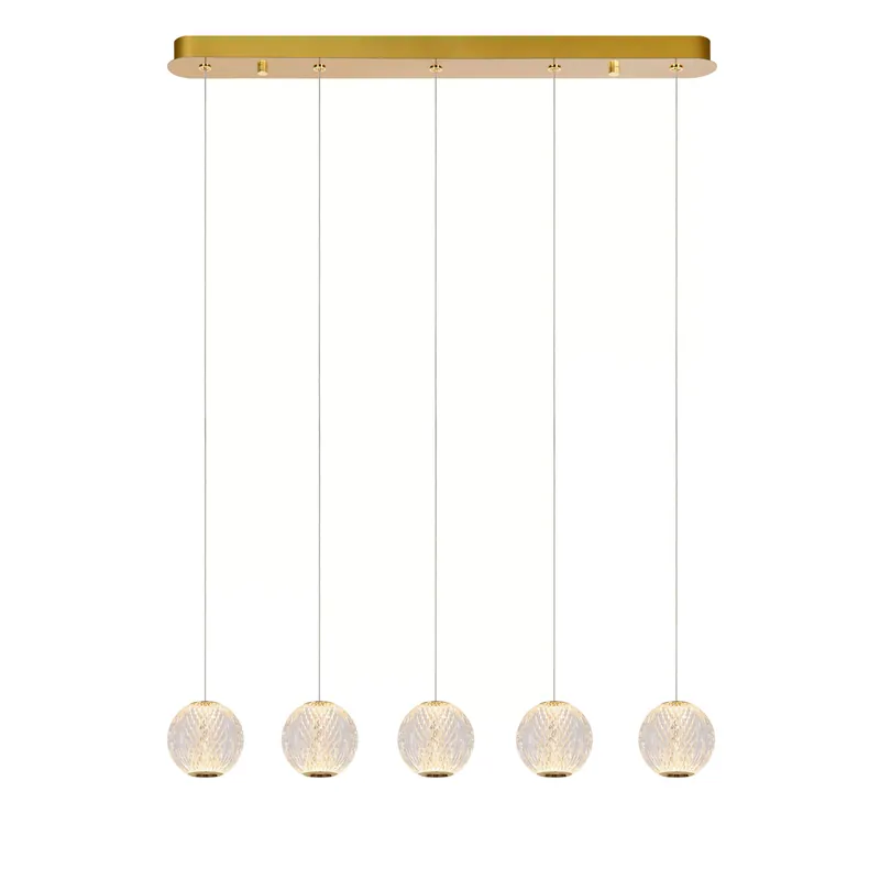 A Buon Prezzo Lampada a sospensione moderna con 5 diffusori LED dimmerabili lineari in vetro - 5W - Lumen 290 - 2700k Luce Calda - IP20