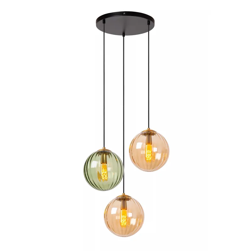 Lampada a sospensione in metallo dal design moderno con 3 diffusori in vetro - 40W - IP20 Compra Online