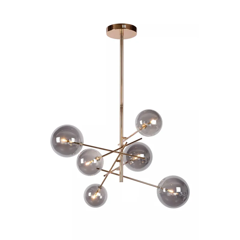 Lampadario con struttura in metallo e sei diffusori in vetro - 2W - IP20 Soddisfatti O Rimborsati