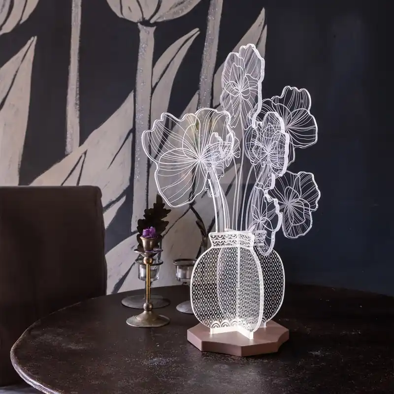 Super Prezzo Lampada da tavolo in plexiglass dal design moderno con luce a LED - 12W - 4000k Luce Naturale - IP20