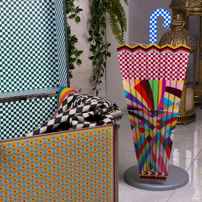 Pagamento Sicuro Portaombrelli struttura in metallo e pannello in plexiglass decoro Rainbow