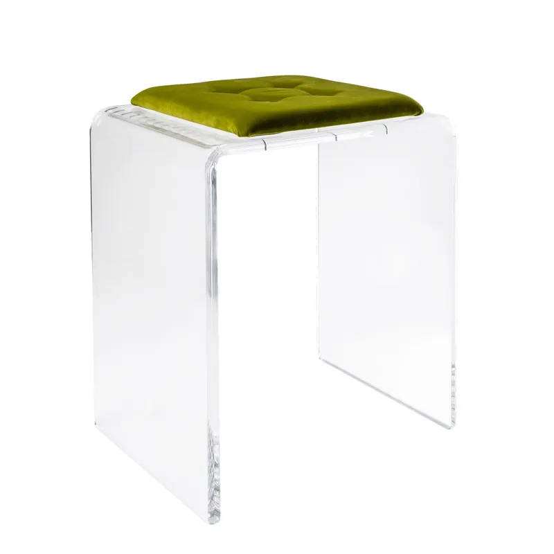 Di Tendenza Sgabello in plexiglass dal design moderno con cuscino in poliestere sfoderabile